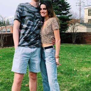 BRANDY MELVILLE LEOPARD PRINT WRAP TOP